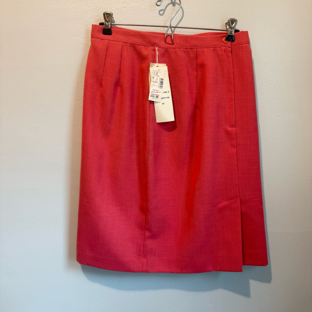 Vintage Isaac Hazan 12 Pink Coral NWT Pencil Skirt